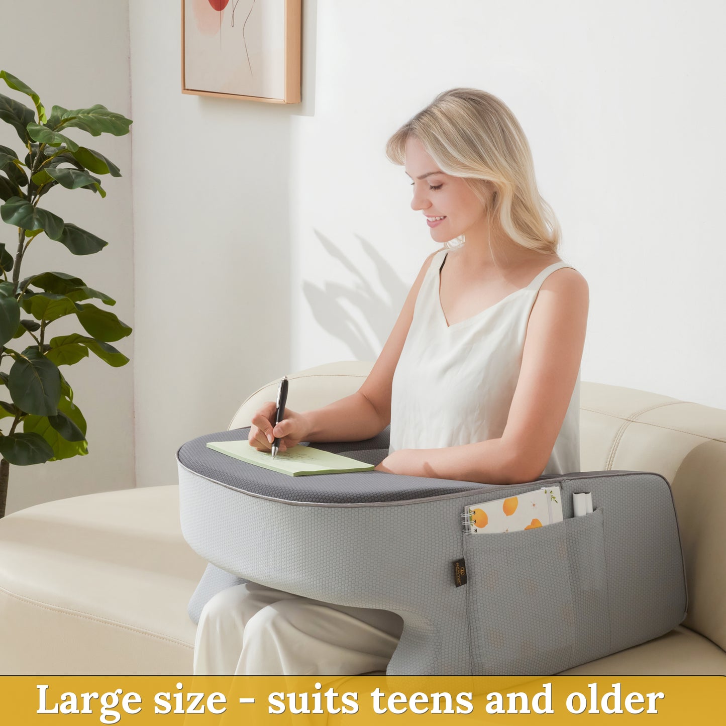 Room Tide Lap Desk Pillow - Gaming Pillow, Reading Pillow, Laptop Desk for Bed, Couch Desk, Luxurious Lap Pillow Desk Supports Arms Shoulders Neck, Memory Foam.