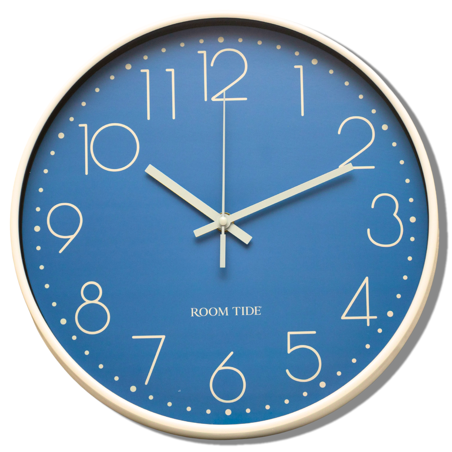 Room Tide Non-Ticking Silent Wall Clocks 12 Inch Battery Operated Quartz Classic Decor Clock Easy to Read for Bedroom Home Kitchen Room Office School (Aegean Blue)